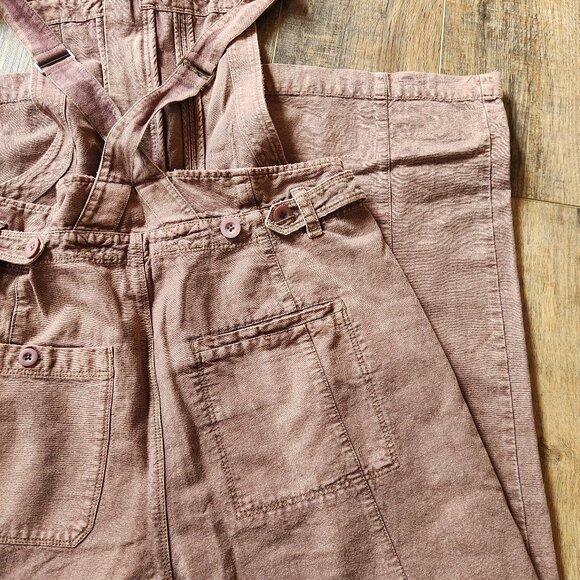 Free People Think About Me Overalls Size Small in Washed Mauve - Picture 8 of 9